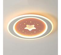 Abinlina 23.6" LED Dimmable Round Star Flush Mount Light - Cartoon Ceiling Fixture for Children's Room, Bedroom & More(C,40 * 4CM)