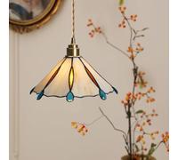 Abinlina Suspension conique antique en vitrail - Mini plafonnier for îlot de et décoration intérieure(Yellow)