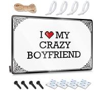 Abipuir Panneau de grotte Bro I Love My Crazy Boyfriend Tin Sign Things Under 10 Dollars Man Cave Decor (couleur : couleur, taille : 30 x 40 cm)