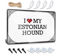 Abipuir Panneau de grotte Bro « I Love My Estonian Hound » en étain Things Under 10 Dollars Man Cave Decor (couleur : couleur, taille : 20 x 30 cm)