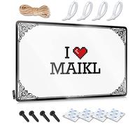 Abipuir Panneaux d'avertissement amusants « I Love Maikl » - Petite plaque en métal - Plaque en métal (couleur : couleur, taille : 30 x 40 cm)