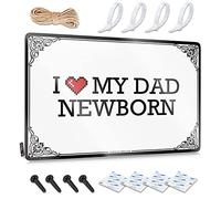 Abipuir Panneaux d'avertissement amusants « I Love My Dad », panneau en étain pour nouveau-né, décoration vintage, miroirs de bar pour homme grotte (couleur : couleur, taille : 30 x 40 cm)