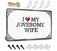 Abipuir Panneaux de bar amusants pour bar à la maison « I Love My Awesome Wife » panneaux en étain pour chambre cool trucs pour votre chambre (couleur : couleur, taille : 20 x 30 cm)