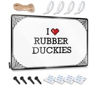 Abipuir Panneaux de barbecue en plein air I Love Rubber Duckies Tin Sign Cool Things Under 10 Dollars Beer Decor (couleur : couleur, taille : 20 x 30 cm)