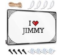 Abipuir Panneaux pour garage « I Love Jimmy » en étain, décoration murale, décoration extérieure de porche (couleur : couleur, taille : 20 x 30 cm)