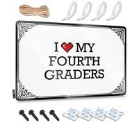 Abipuir Plaque en étain en métal avec inscription « I Love My Fourth Graders » Décoration de sous-sol Cadeaux bon marché de moins de 10 dollars (couleur : couleur, taille : 30 x 40 cm)