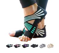 ABIRAM Chaussettes de yoga antidérapantes sans orteils pour Pilates, barre, ballet, bikram, entraînement pour femme