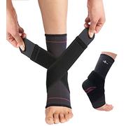 ABIRAM JUPITER Foot Sleeve (Pair) with Compression Wrap, Ankle Brace For Arch, Ankle Support, Football, Basketball, Volleyball, Running, For Sprained Foot, Tendonitis, Plantar Fasciitis (Rose, M)