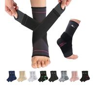 ABIRAM Lot de 2 manchons de compression pour voûte plantaire, cheville, football, basket-ball, volley-ball, course à pied, entorse du pied, tendinite, fasciite plantaire…