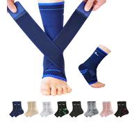 ABIRAM Manchons de compression cheville Paire de chaussettes de maintien avec sangle, attelle anti-entorse, soutien articulaire, soulagement de la fasciite plantaire et tendinite d'Achille (mixte)