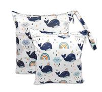 ABirdon 2 Pièces Sac à Couches Lavables,Sac de Couche Réutilisable, et imperméables pour Les Couches de bébé, Les Voyages et la Plag