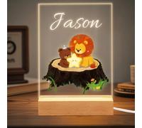 ABirdon Cadeau Bébé Personnalisé, Lampe de Chevet Personnalisée pour Chambre d’Enfant, Souvenir de Baptême,Cadeau de Noël et Fête pour Enfants