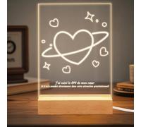 ABirdon Cadeau de Baptême Personnalisé,Veilleuse Lampe de Chevet Bébé Fille ou Garçon, Souvenir de Baptême, Lampe de Chambre, Cadeau d’Anniversaire Original