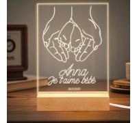 ABirdon Cadeau de Baptême Personnalisé,Veilleuse Lampe de Chevet Bébé Fille ou Garçon, Souvenir de Baptême, Lampe de Chambre, Cadeau d’Anniversaire Original