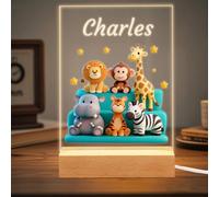 ABirdon Cadeau de Baptême Personnalisé,Veilleuse Lampe de Chevet Bébé Fille ou Garçon, Souvenir de Baptême, Lampe de Chambre, Cadeau d’Anniversaire Original