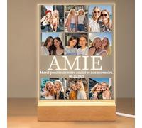 ABirdon Cadre Photo Personnalisé avec Lampe de Nuit, Cadre Photo Personnalisé avec Photo pour Meilleures Amies, Cadeau Personnalisé pour Petite Amie, Idéal pour Anniversaire de Femme ou Amie
