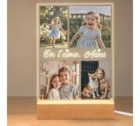 ABirdon Cadre Photo Personnalisé Lumineux - Cadeau pour Enfants, Garçons et Filles, Idéal Fête des Enfants ou Anniversaire