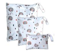 ABirdon Sac de Couche Réutilisable,3 pièces Fermeture éclair Sacs pour Couches lavables, réutilisables et imperméables,pour Les Couches de bébé, Les Voyages et la Plage