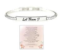 ABISIN Bracelet « Let Them » - Pour femme et homme - Chaîne d'énergie en cristal - Bracelet extensible inspirant en acier inoxydable gravé - Cadeau d'amitié, One Size, Acier allié, Pas de gemme