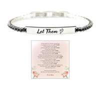 ABISIN Bracelet « Let Them » - Pour femme et homme - Chaîne d'énergie en cristal - Bracelet extensible inspirant en acier inoxydable gravé - Cadeau d'amitié, One Size, Acier allié, Pas de gemme
