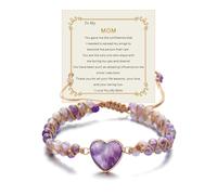 ABISIN Cadeau pour maman, cadeau de fête des mères, bracelet en corde tressée réglable, fait à la main, bracelet inspirant pour la fête des mères, cadeau d'anniversaire, One Size, Acier allié, Pas de