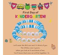 ABISIN Lot de 5 bracelets pour la rentrée des classes Mommy and Me avec cœur (Blue Mami), 5