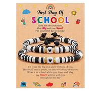 ABISIN Lot de 5 bracelets pour la rentrée des classes Mommy and Me avec cœur Noir