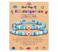 ABISIN Lot de 5 bracelets pour la rentrée des classes Mommy and Me en forme de cœur (bleu)