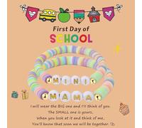 ABISIN Lot de 5 bracelets pour la rentrée des classes Mommy and Me en forme de cœur (macaron),