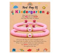 ABISIN Lot de 5 bracelets pour la rentrée des classes Mommy and Me en forme de cœur (rose)