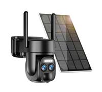Abiso 2K Camera Surveillance WiFi Exterieure sans Fil sur AI Détection Humaine, Vision Nocturne Couleur, Audio Bidirectionnel, Cloud,PTZ，avec Panneau Solaire