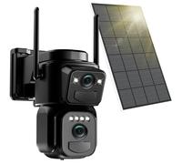 Abiso Caméra Surveillance Extérieure 6MP WiFi Double Objectif Détection Humaine Panneau Solaire Vision Nocturne Couleur PTZ…