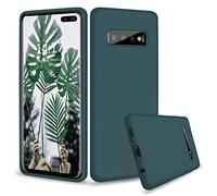 abitku Coque Galaxy S10 Plus Silicone, Liquide Silicone Ultra Mince avec Doux Microfibre Coussin Doublure, Protection Housse Étui pour S10 Plus 6,4" (Verte)
