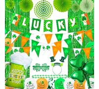 Abitoncc Décorations de fête de la Saint-Patrick - Décorations de fête de la St Patrick - Serre-tête pour la Saint-Patrick - Collier pour décorations irlandaises - Accessoires de la St Patrick