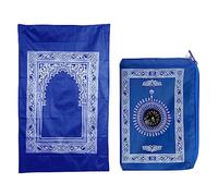 Abiyou 1 Piece Tapis de Prière,Tapis de Prière Musulman,Tapis de Prière de Voyage Islamique,Tapis de Priere de Poche,Voyage Prière Tapis avec Boussole,pour Musulmans,Ramadan,Eid al-Fitr (Bleu)