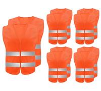 Abiyou 10PCS Gilet de Sécurité, Gilet de Sécurité Réfléchissant, Gilet de Sécurité Haute Visibilité, Gilet Réfléchissant,Gilet Réfléchissant de Voiture, pour Conducteurs Travailleurs Unisexe(Orange)
