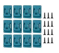 Abiyou 12 Pièces Porte Outils Mural pour Makita 18 V, 14,4-18 V Support de Machine pour Outils de Perçage avec 48 Vis, Support de Batterie pour Makita 18 V, pour L'atelier, Le Garage (Bleu)
