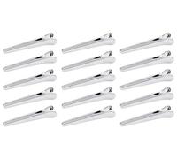 Abiyou 15 Pièces Clips de Fermeture en Acier Inoxydable, Pince Sachet Alimentaire, 11.5CM Pince Crocodile Inox, Pince à Sachet Métalliques, pour Pain, Café, Flocons D'avoine, Aliments