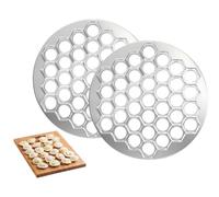 Abiyou 2 Stück Moule à Raviolis 37 Trous, Moule à Pelmeni, Boulette Outils de Moul à Emporte-Pièce, Dumpling moule en Aluminium, moules en Métal Pelmeniza, pour la Cuisson et la Pâtisserie