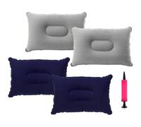 Abiyou 4 Pièces Coussin de Plage, Coussin Gonflable Envoyer Pompe à Ballon, Oreillers Gonflables, Oreiller Gonflable de Camping, Oreiller Gonflable Floqué, pour Randonnee,Extérieur,Bureau(2 Couleurs)