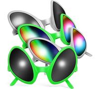 Abiyou 6 Pièces Lunettes De Fête Alien, Lunettes De Soleil Alien, Lunettes Alien Forme Étrange, Convient Pour Halloween, Noël, Fête d'Anniversaire, Etc.（3 Couleurs
