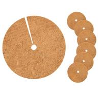 Abiyou 6 Pièces Tapis de Coco Plantes, Tapis de Protection des Plantes, Disque de Protection Plante, Disque Fibre de Coco, Disque de Paillage Coco, pour Plantes Antigel, Protection des Plantes