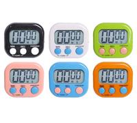 Abiyou 6PCS Minuteur de Cuisine Magnetique, Chronometre Minuteur Magnétique avec Écran LCD, Mini minuteur Cuisine, Chronomètre Minuterie Aimanté, Digital Time Timer, pour Cuisine, Gymnase(6 Couleurs)