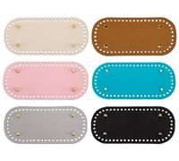 Abiyou 6Pièces Ovale Fond de Sac à Crocheter,22×10CM Fond de Sac Tapis de Sac,Rond Base de Sac Crochet Cuir,Tapis de Sac Fond Crochet,pour Sacs à Main,Sacs à Bandoulière,DIY Sac à Main