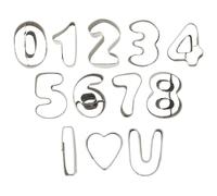 Abiyou Emporte Pièce Chiffres Ensemble,12 Pièces Ensemble d'Emporte-Pièces Numériques,Lot d'Emporte-Pièces en Forme de Chiffre,Emporte Pièce Numéro,Emporte Pièces 0-9 Chiffres,pour Biscuits,Pâtisserie