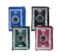 Abiyou Musilm Lot de 4 tapis de prière en polyester portable avec boussole, pour prière musulmane, cadeaux du Ramadan (60 x 100 cm)