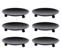 Abiyou Porte Bôugie Pilier en Métäl, 6PCS Bougeoir Noir Rond, 10CM Bôugie Rond Plaque de Décoration, Noirs Vintage Bôugeoirs en Métäl, Métal Bôugeoir, pour Maison Fête Mariage, Bôugies Piliers (Noir)