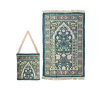 Abiyou Tapis de Prière Musulman, Tapis de Prière Islamique avec Sac de Rangement, Tapis de Prière Portable Prier Couverture, Tapis de Prière du Ramadan, pour, Musulman, Islam, Ramadan (Vert Foncé)