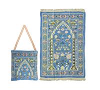 Abiyou Tapis de Prière Musulman, Tapis de Prière Islamique avec Sac de Rangement, Tapis de Prière Portable Prier Couverture, Tapis de Prière du Ramadan, pour, Musulman, Islam, Ramadan (Bleu)