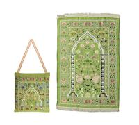 Abiyou Tapis de Prière Musulman, Tapis de Prière Islamique avec Sac de Rangement, Tapis de Prière Portable Prier Couverture, Tapis de Prière du Ramadan, pour, Musulman, Islam, Ramadan (Jaune-Vert)